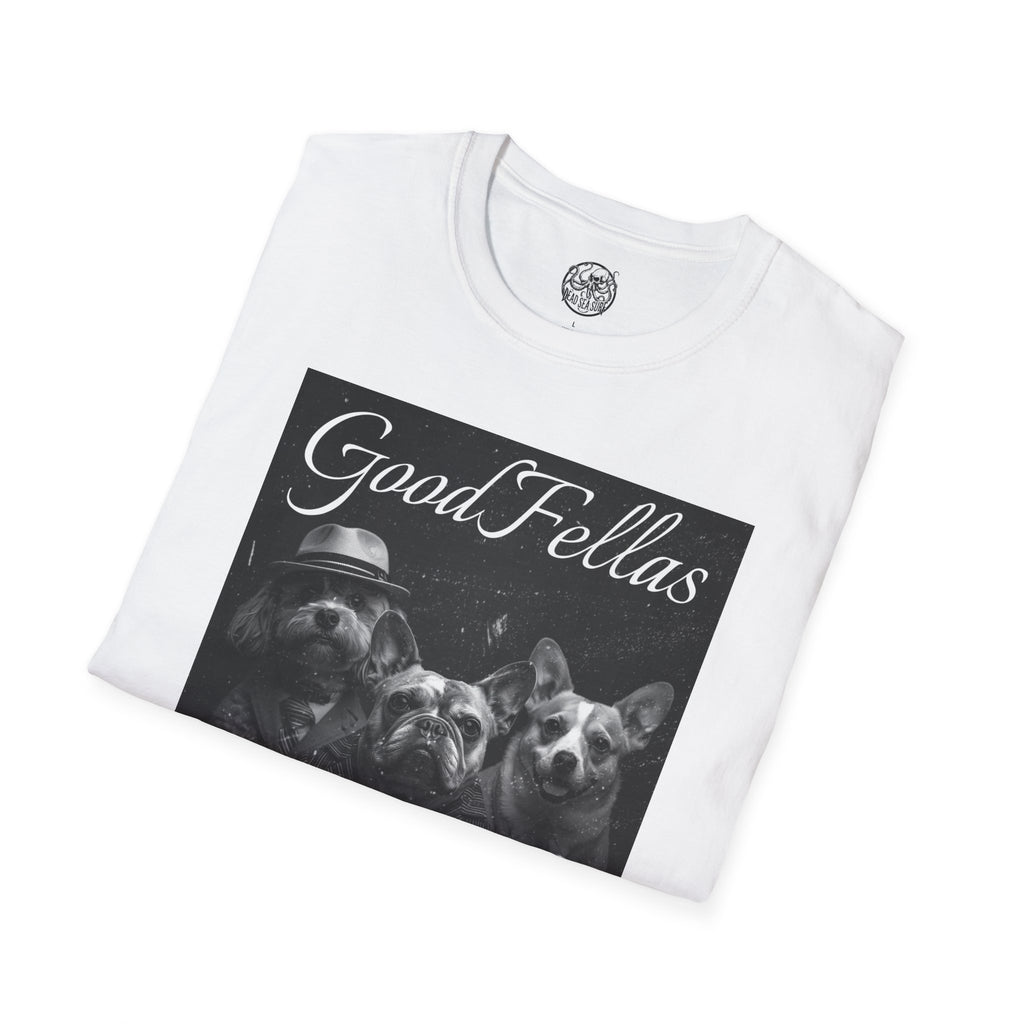 GoodFellas Dogs T-Shirt | Black & White Mafia Puppy Design