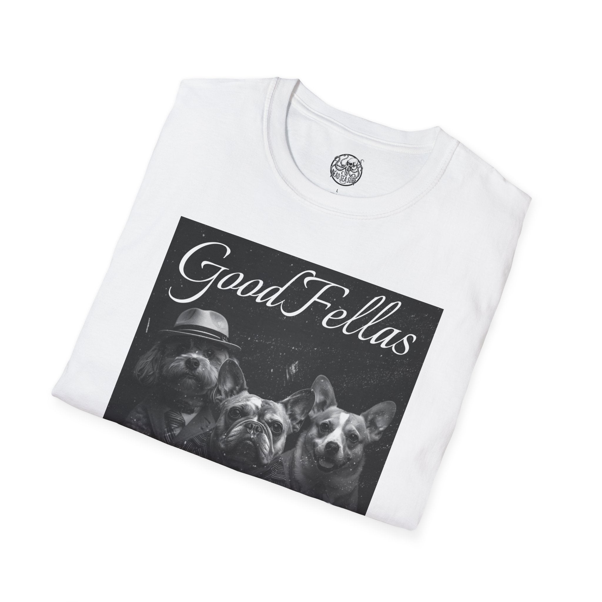 GoodFellas Dogs T-Shirt | Black & White Mafia Puppy Design