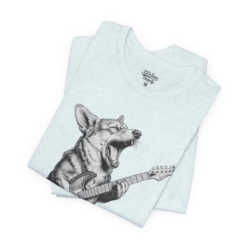 Corgi Rockstar T‑Shirt — Guitar Playing Dog Graphic Tee