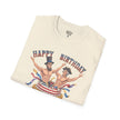 Buff Abraham Lincoln and George Washington Jumping Out of Birthday Cake T-Shirt | 4th of July Patriotic
