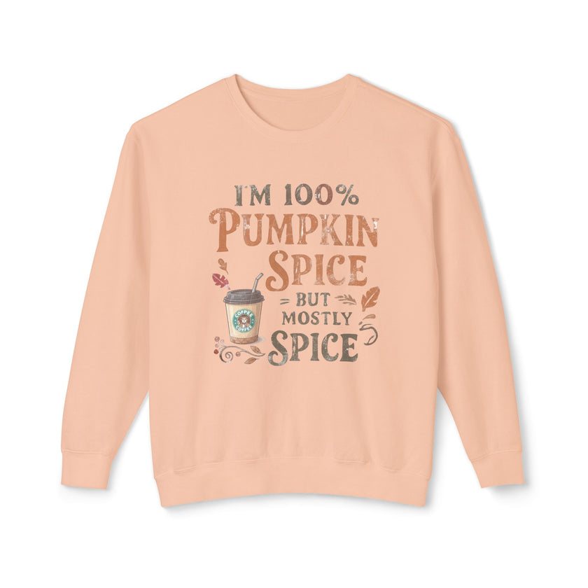 I'm 100% Pumpkin Spice But Mostly Spice sweatshirt | Crewneck Fall Coffee Shirt