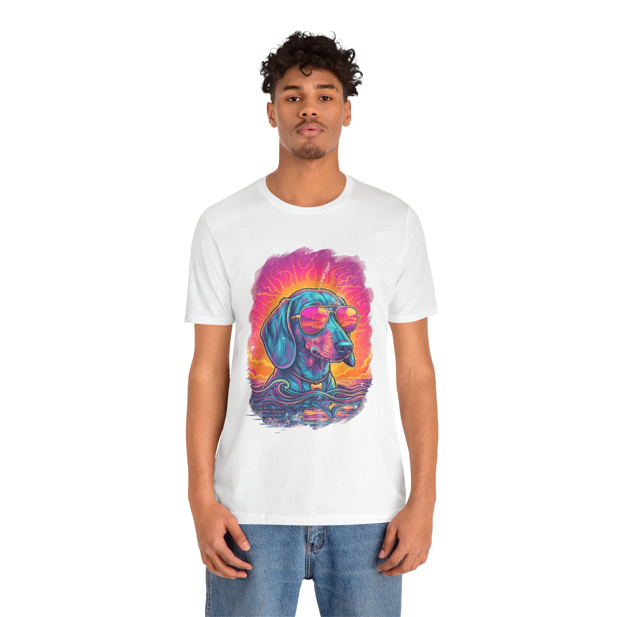 Dachshund Vice City Retro Tee 90's style
