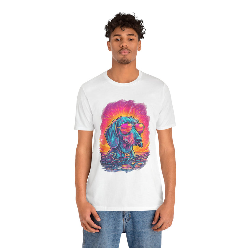 Dachshund Vice City Retro Tee 90's style