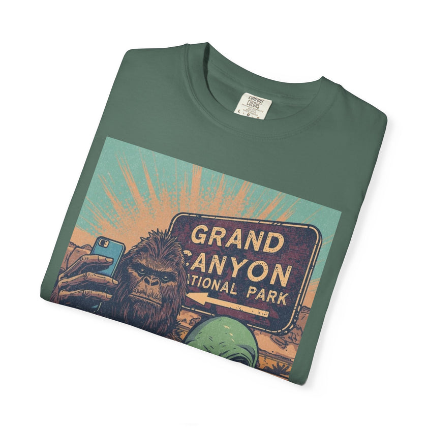 Bigfoot & Alien Grand Canyon T-Shirt — Funny National Park Tee