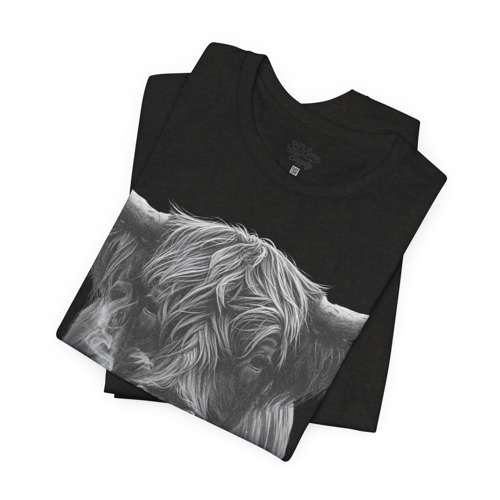 Highland Cow Smoking Tee — Vintage Highland Cattle Graphic T-Shirt
