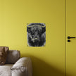 Smoking Highland Cow Acrylic Wall Art Panel | Black White Highland Bull Print