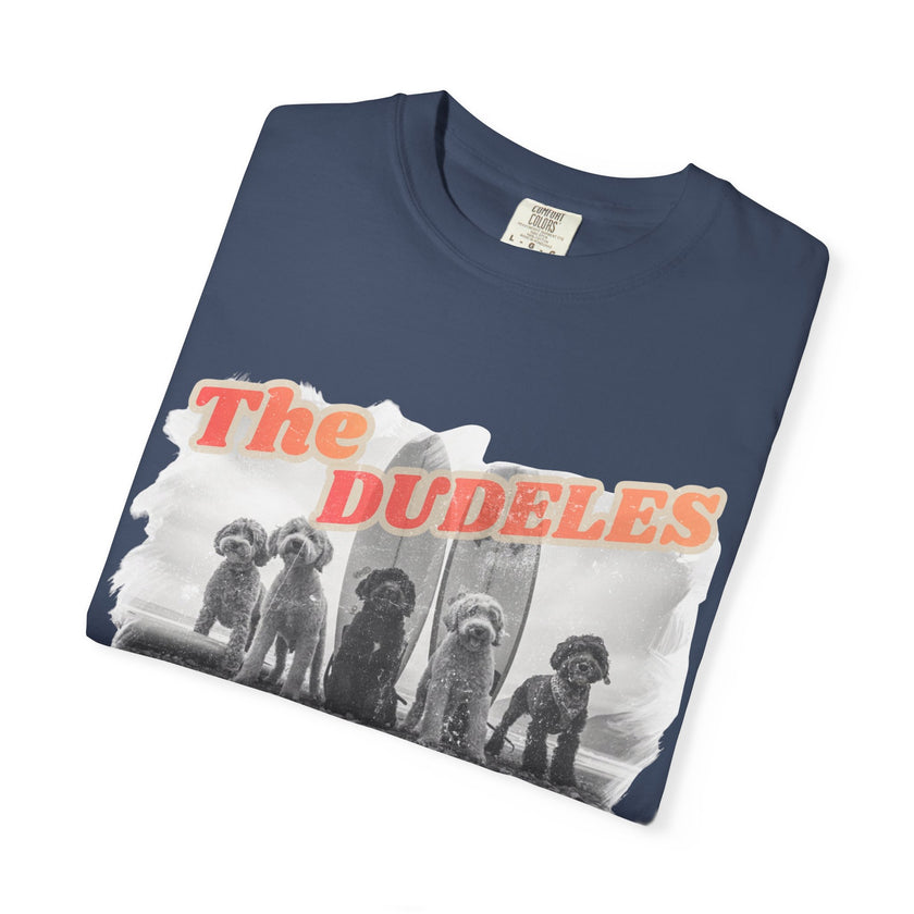 The Dudeles Dog Surfer T-Shirt | Doodle Breed Surfing Design