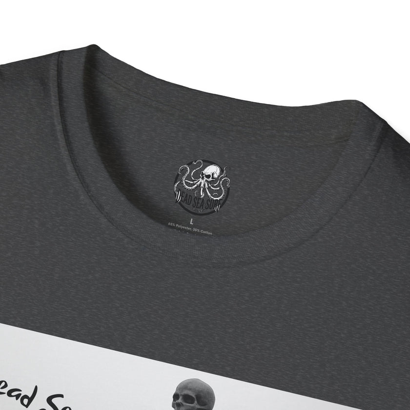 Skeleton Surfer Tee | Retro Black & White Surfing Graphic Shirt – 3D Sons Supply Co