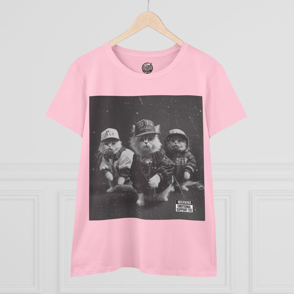 Women's 90s Kitten Hip Hop Album Cover Tee | Kittens Dressed as Rappers