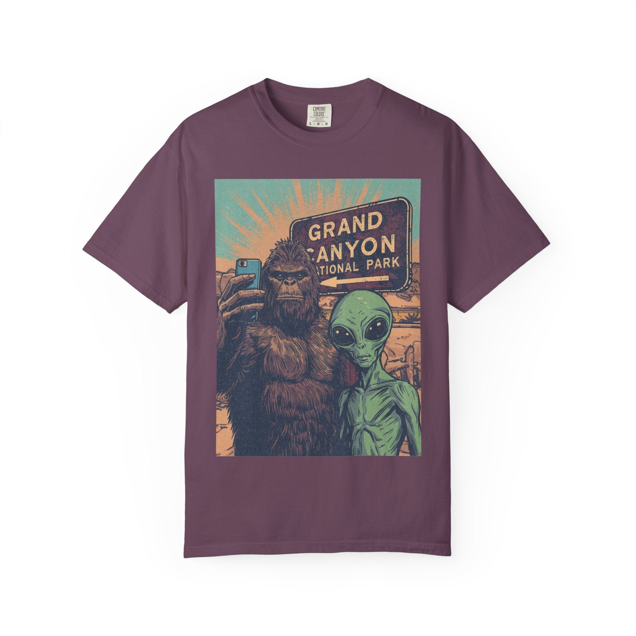 Bigfoot & Alien Grand Canyon T-Shirt — Funny National Park Tee