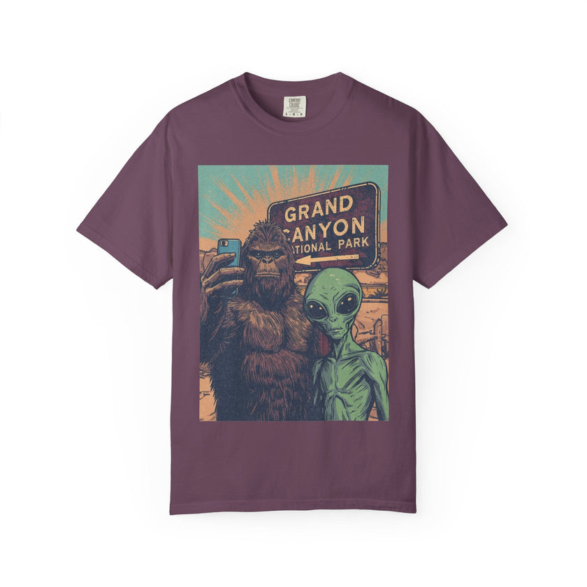 Bigfoot & Alien Grand Canyon T-Shirt — Funny National Park Tee