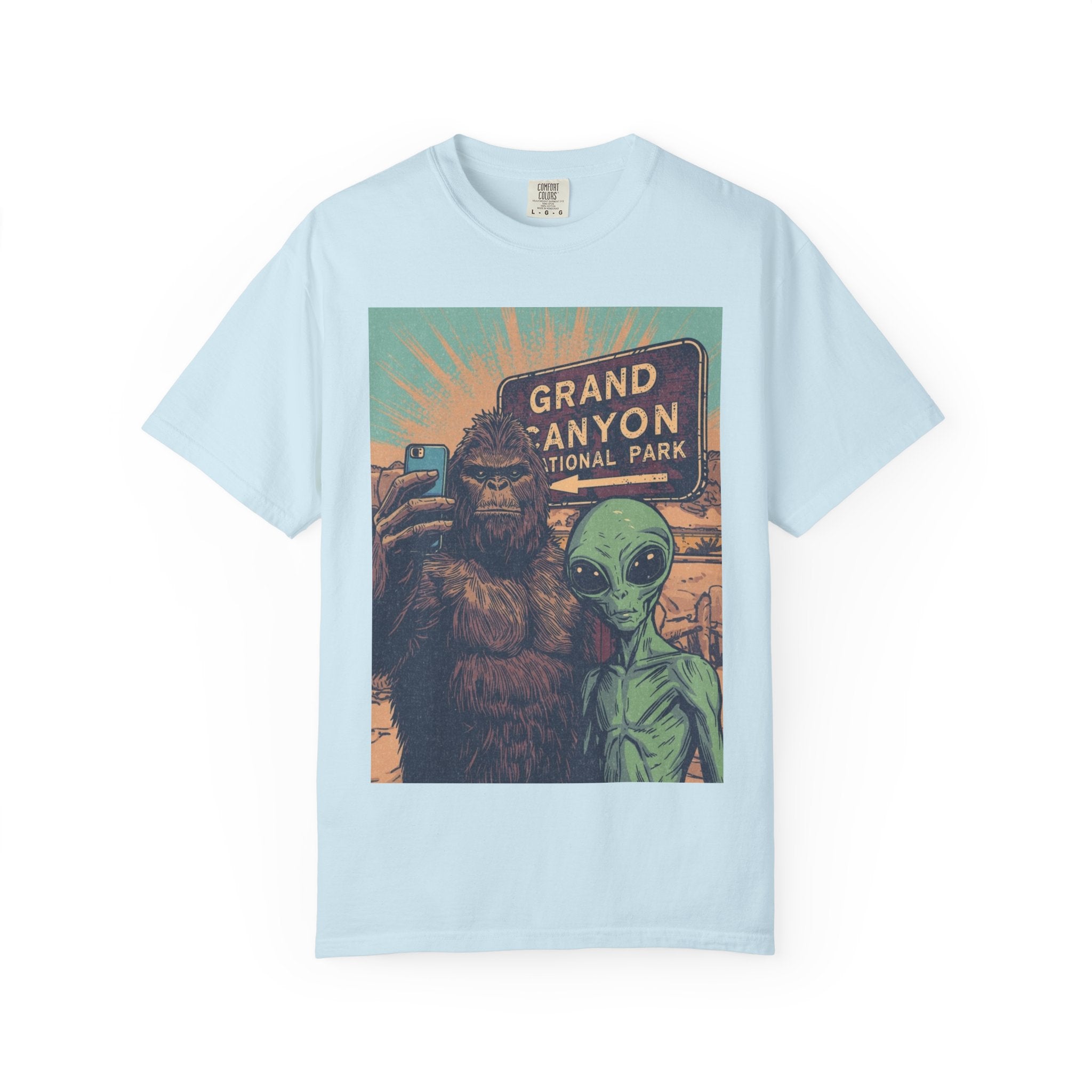 Bigfoot & Alien Grand Canyon T-Shirt — Funny National Park Tee