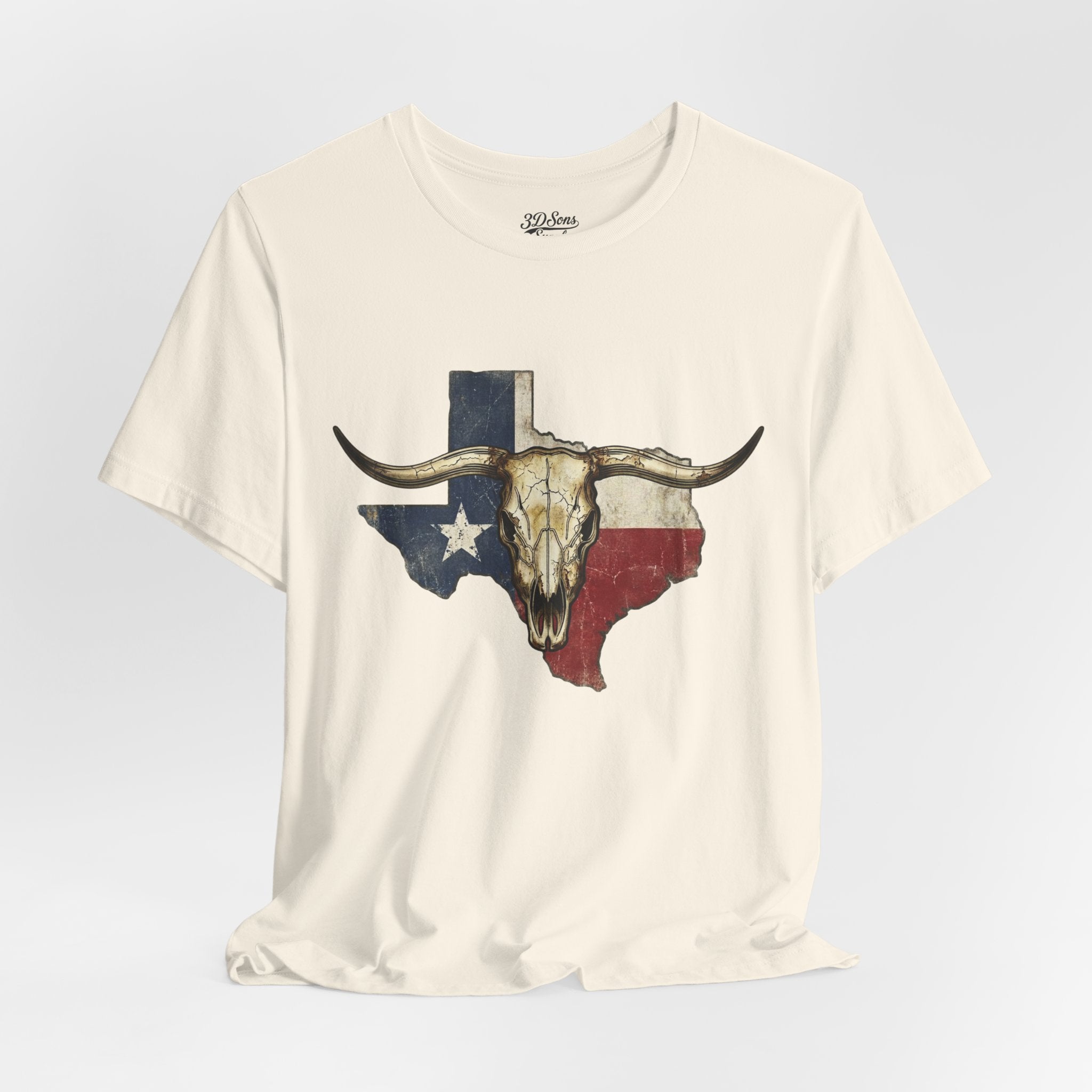 Texas Flag Longhorn Tee - Vintage Texas Skull T-Shirt