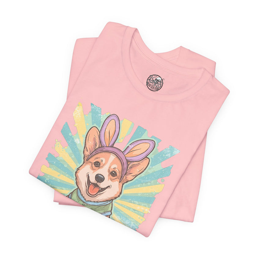 Easter Dog Tee — “Eggs Are Overrated...Treats Are Not” Corgi Retro Graphic T-Shirt