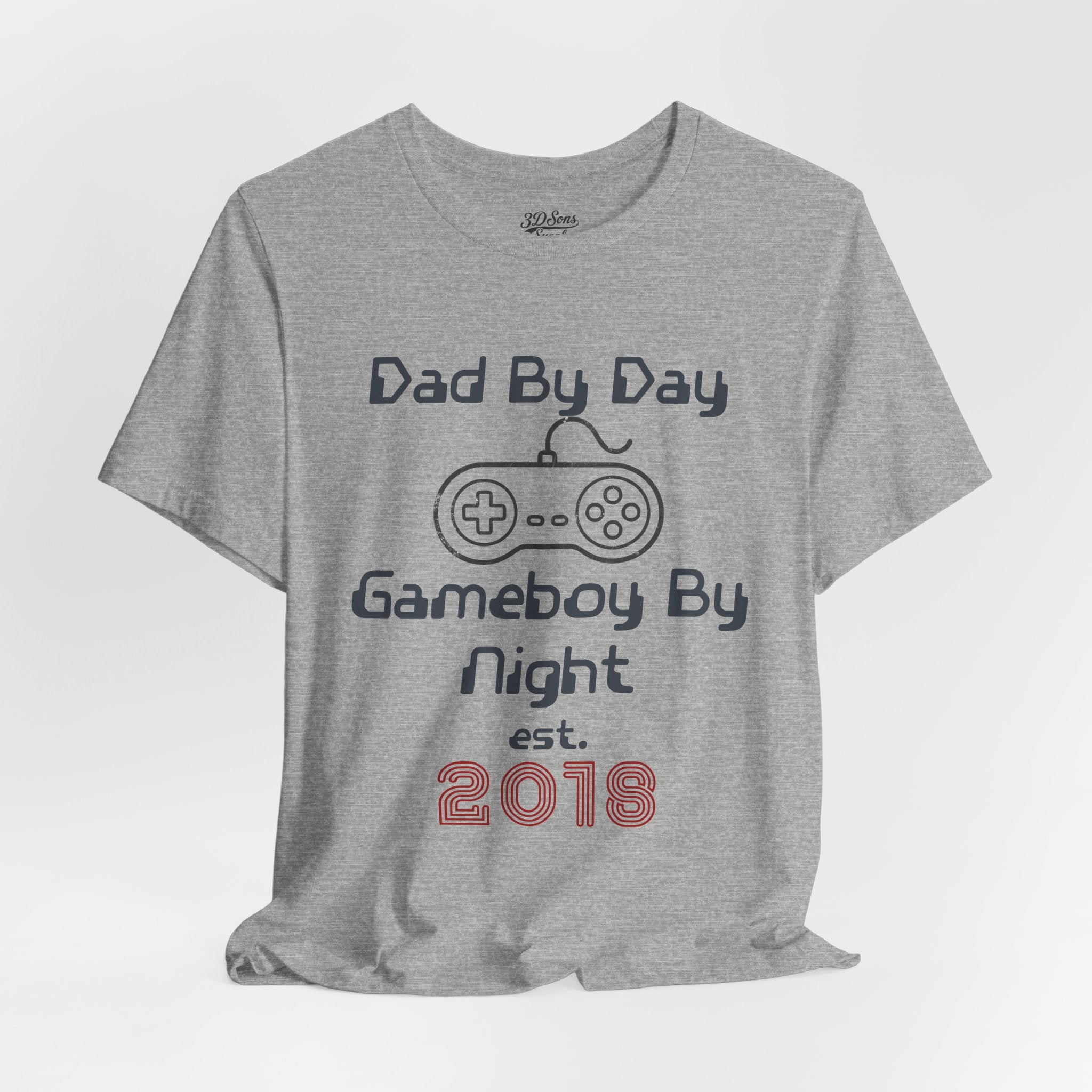 Personalized Dad By Day Gamer By Night T-Shirt,  90's Retro Controller Tee