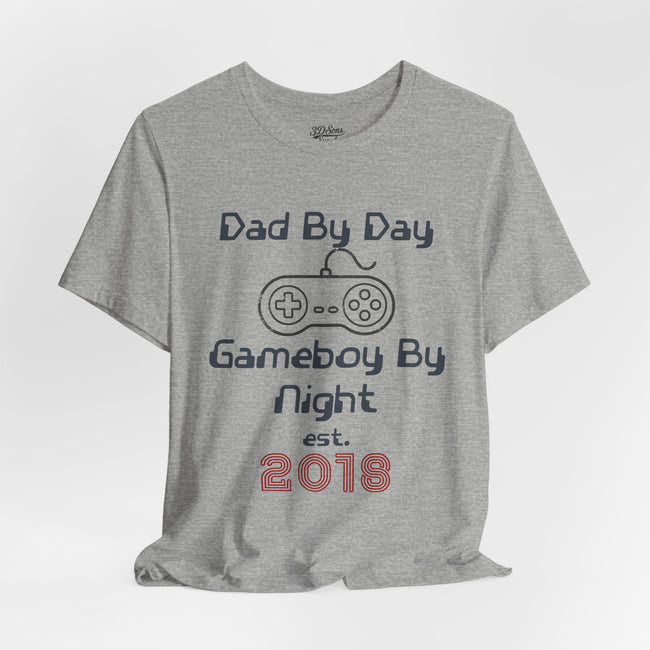 Personalized Dad By Day Gamer By Night T-Shirt,  90's Retro Controller Tee