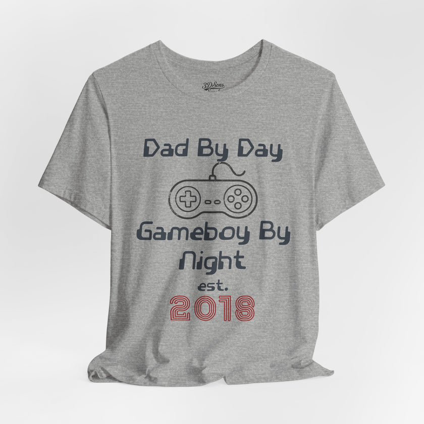 Personalized Dad By Day Gamer By Night T-Shirt,  90's Retro Controller Tee