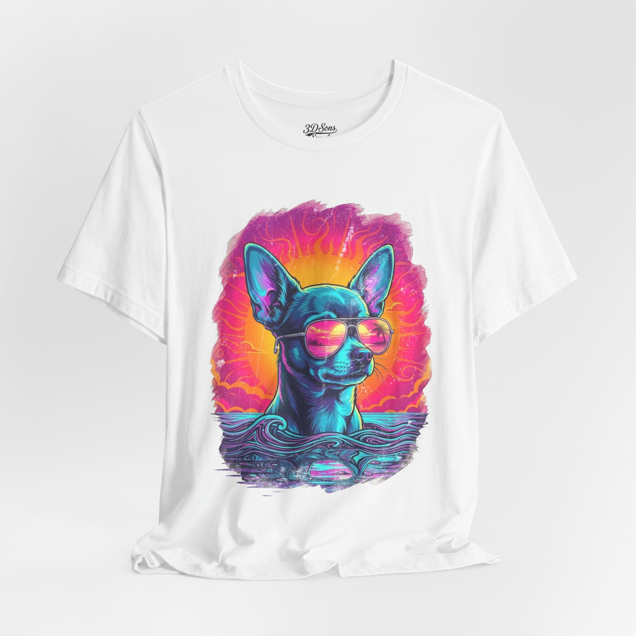 Chihuahua Vice City Retro Tee — 90s Vintage Dog Graphic T-Shirt