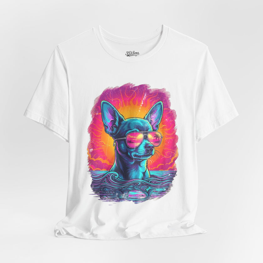 Chihuahua Vice City Retro Tee — 90s Vintage Dog Graphic T-Shirt