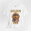 Golden Era Dog T-Shirt – American Flag Doodle with Sunglasses