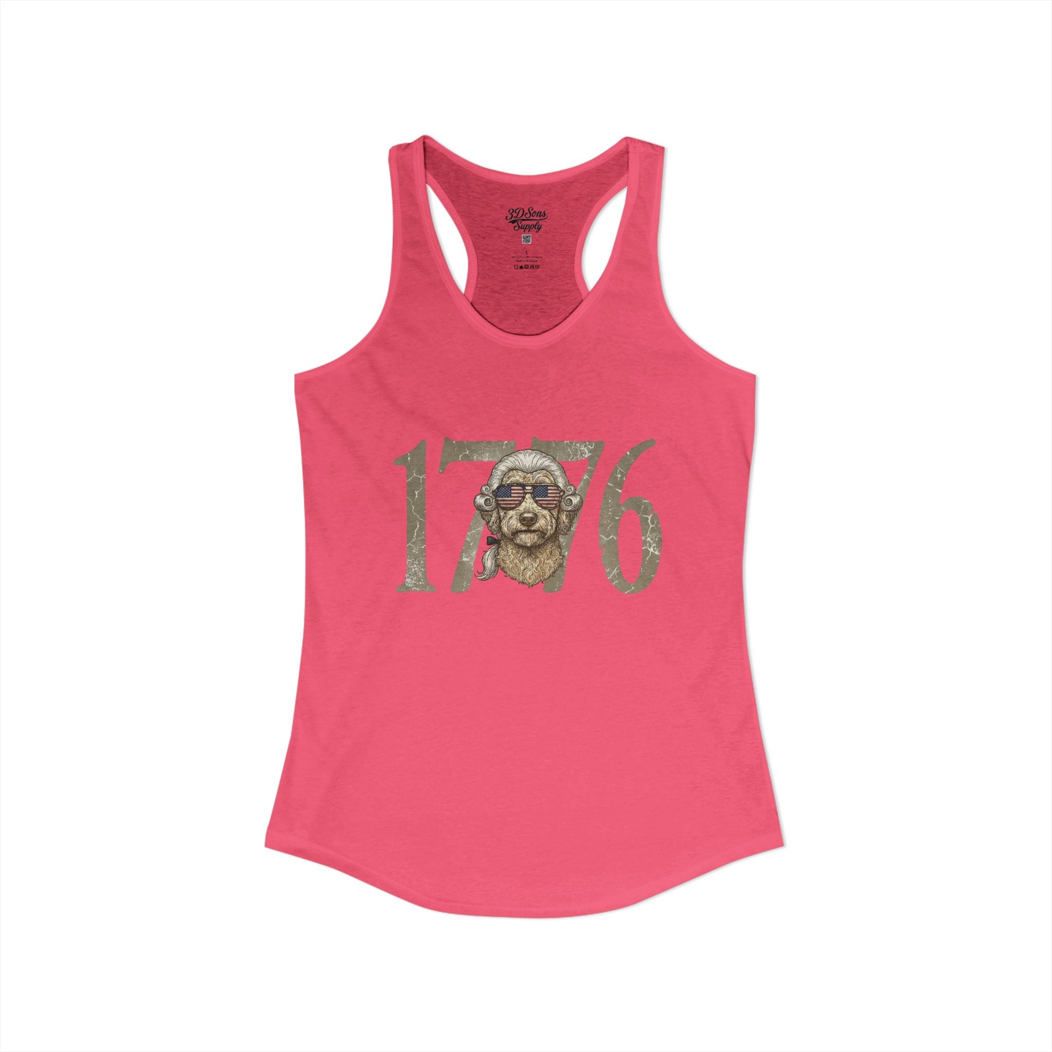 George Washington Doodle 1776 - Women's Ideal Racerback Tank