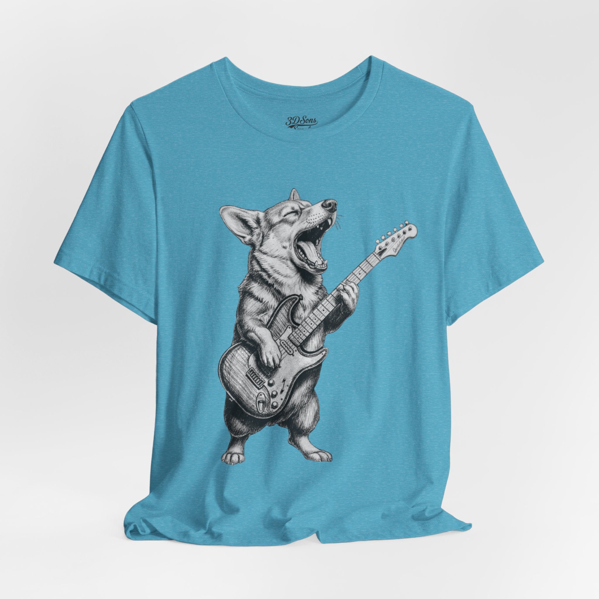 Corgi Rockstar T‑Shirt — Guitar Playing Dog Graphic Tee