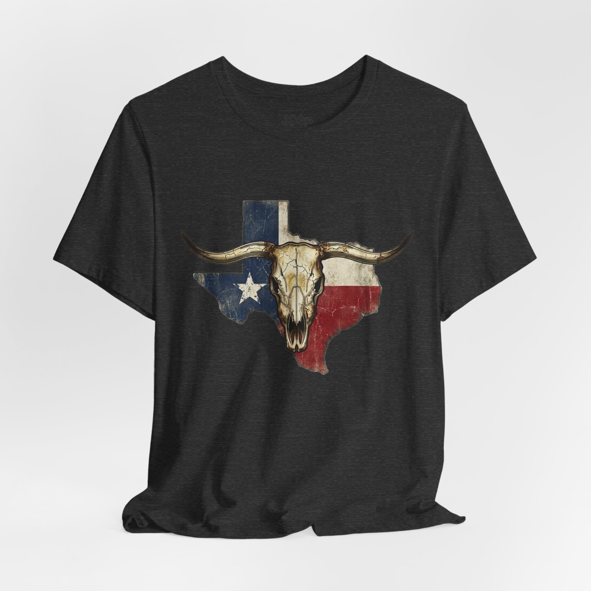 Texas Flag Longhorn Tee - Vintage Texas Skull T-Shirt