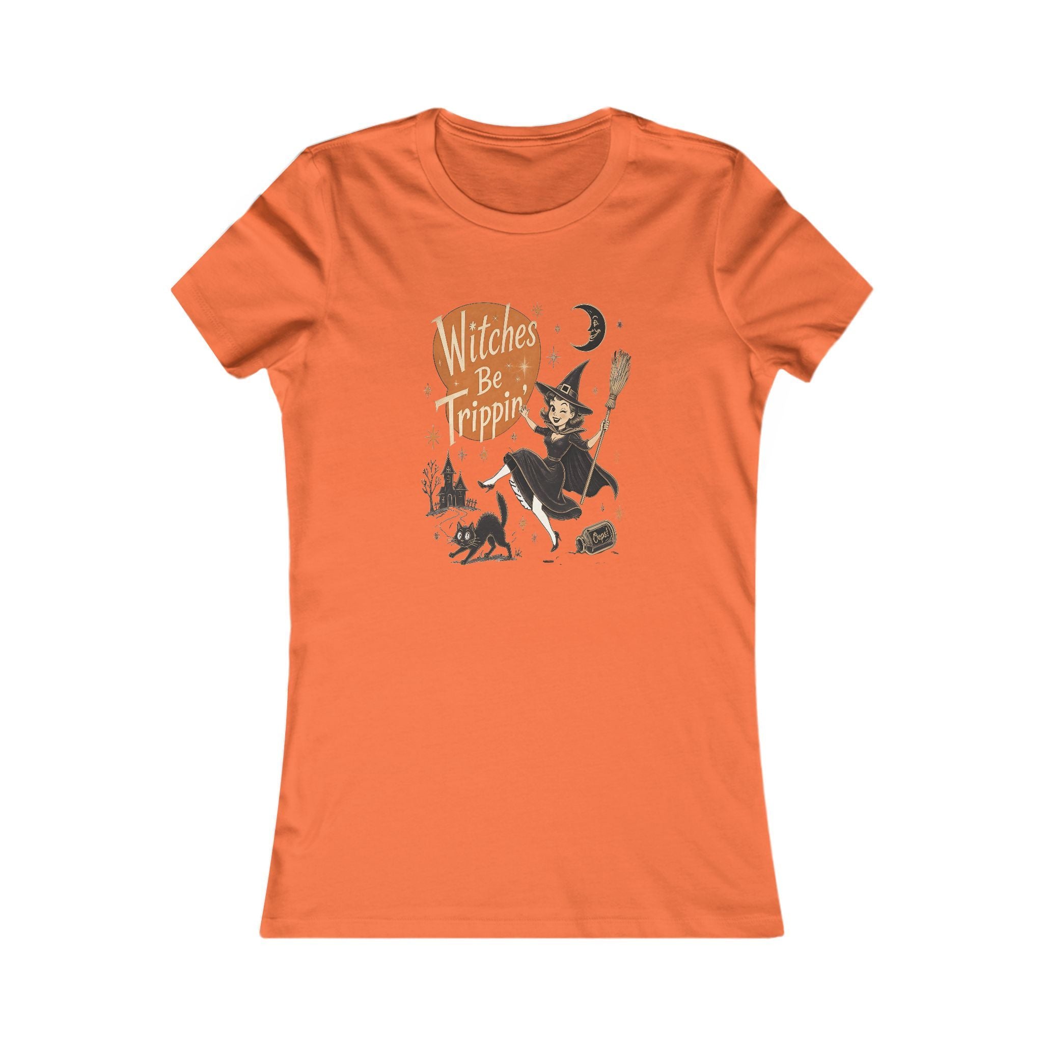 Witches Be Trippin' Women's Tee — Vintage Halloween Witch Graphic Shirt