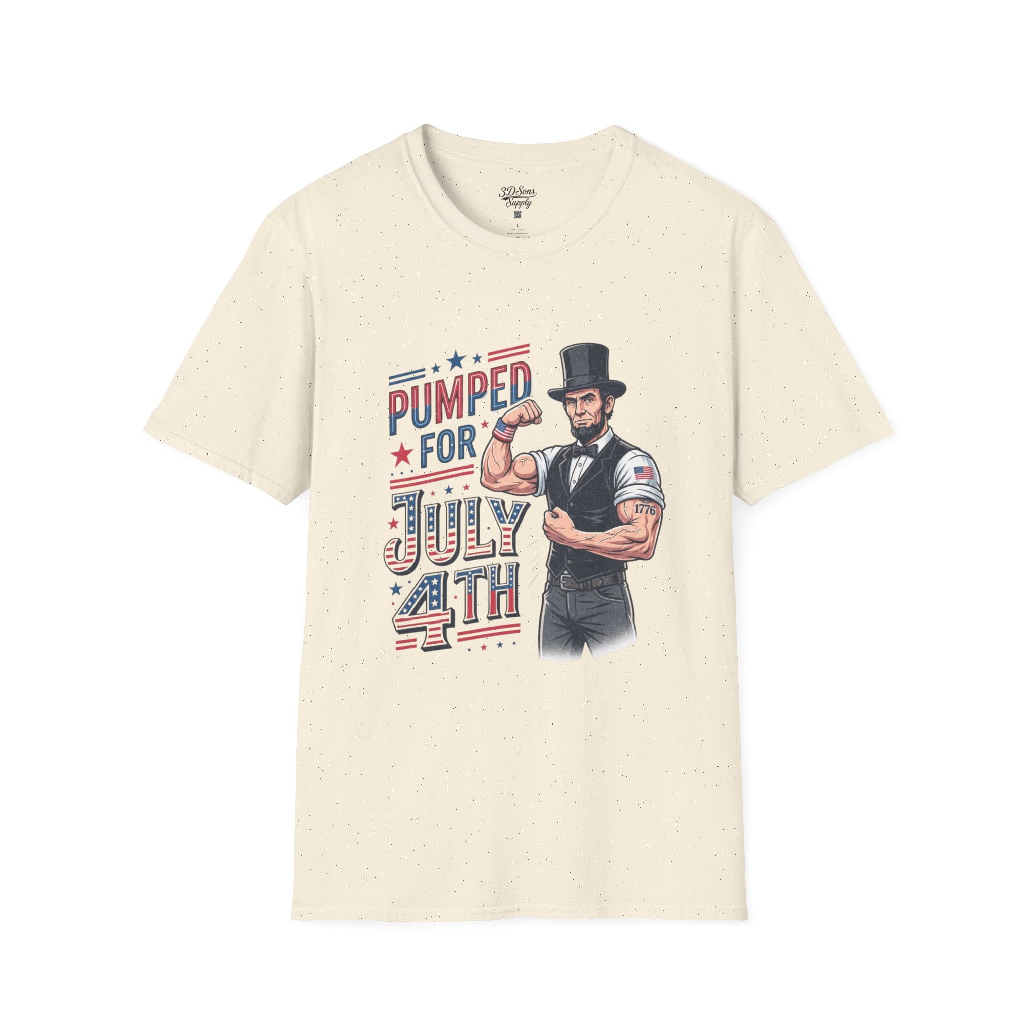 Pumped for July 4th Abraham Lincoln T-Shirt | Funny Patriotic Tee