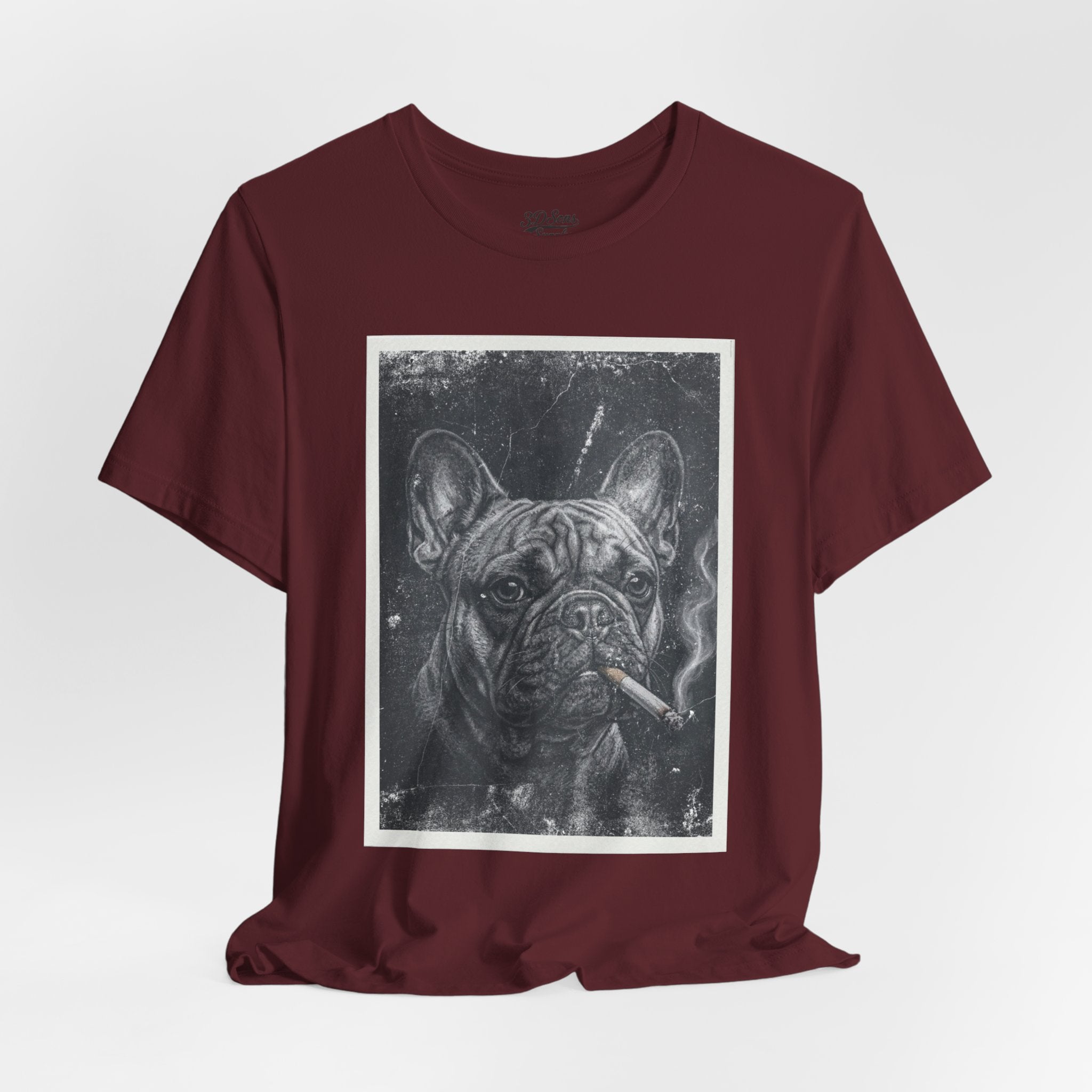 French Bulldog Smoking Graphic Tee — Retro Smoky Dog Art T-Shirt