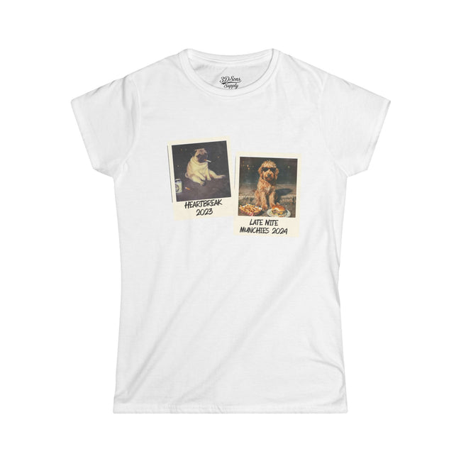 Personalized Polaroid Photo Women's Tee — Custom 2-Image Keepsake