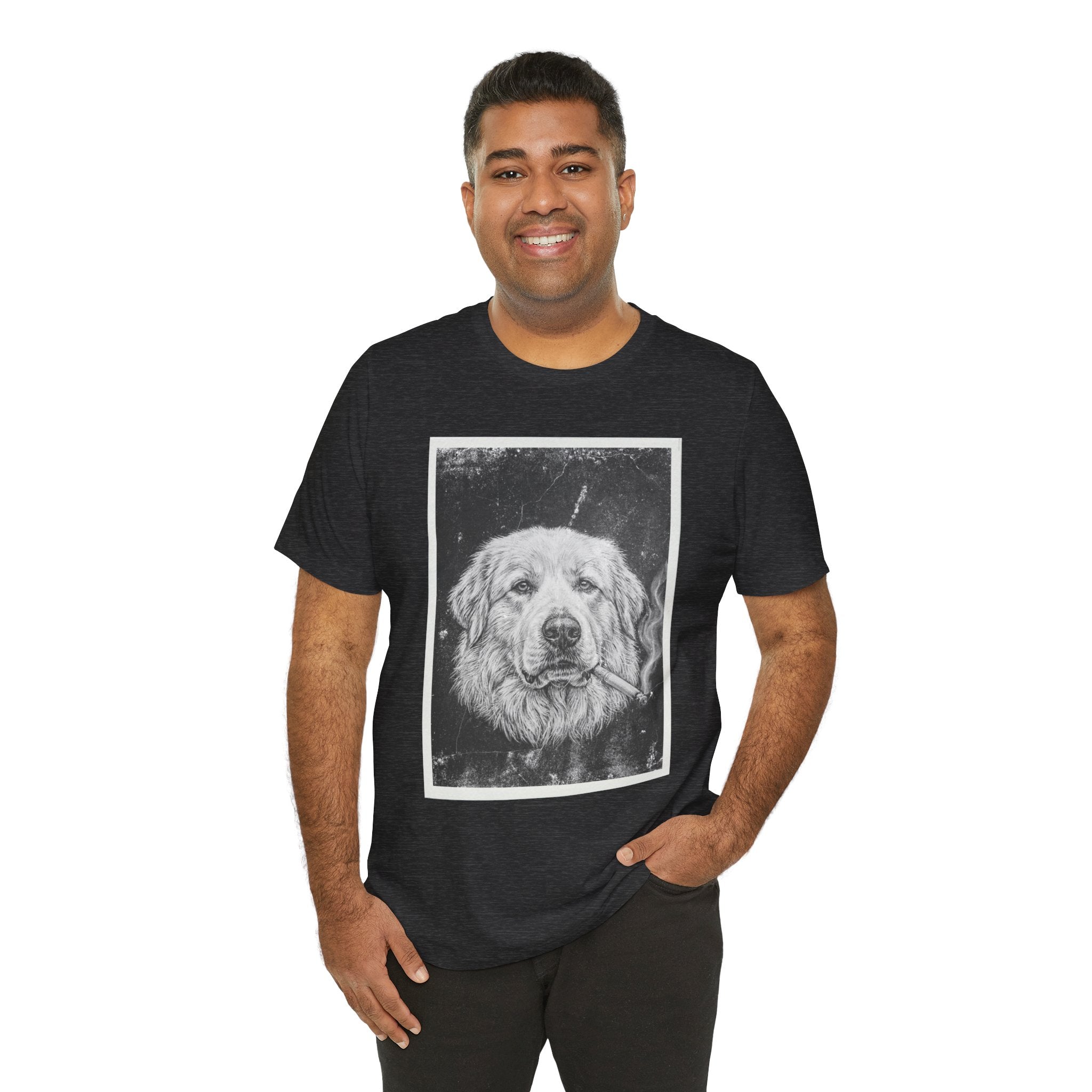 Great Pyrenees Smoke Photo Tee — Vintage Pup Graphic T-Shirt