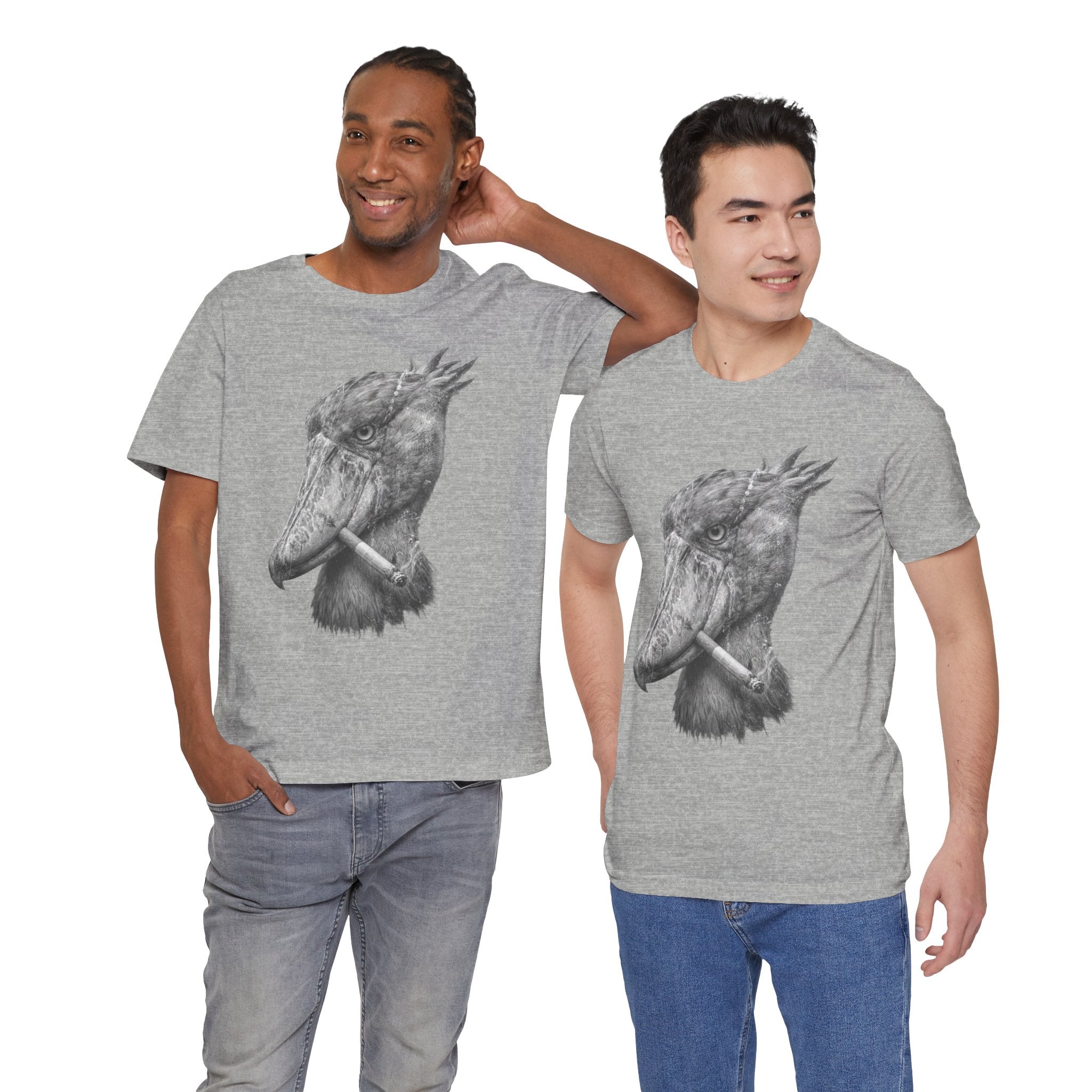 Smoking Shoebill Stork T-Shirt — Quirky Bird Graphic Tee