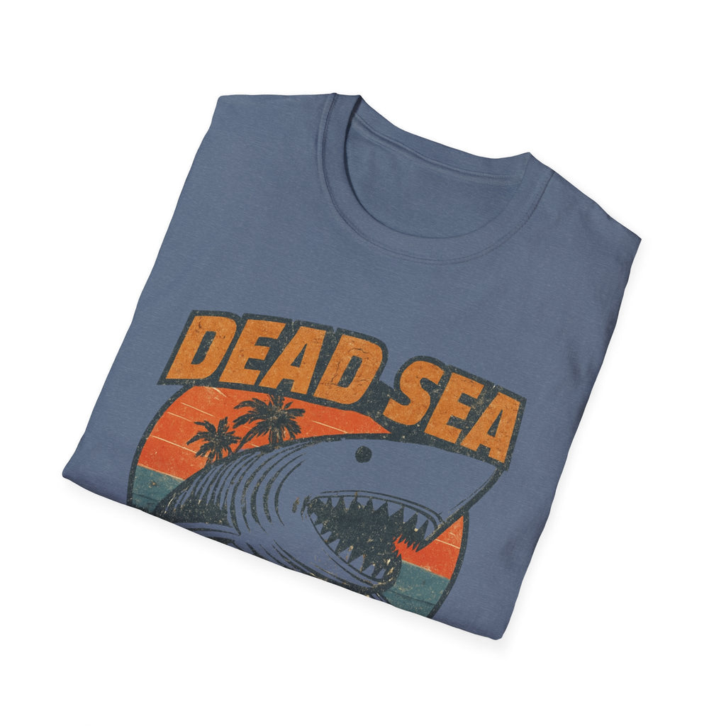 Dead Sea Surf shark graphic Tee Shirt, Summer Vintage Surf Palm Sunset