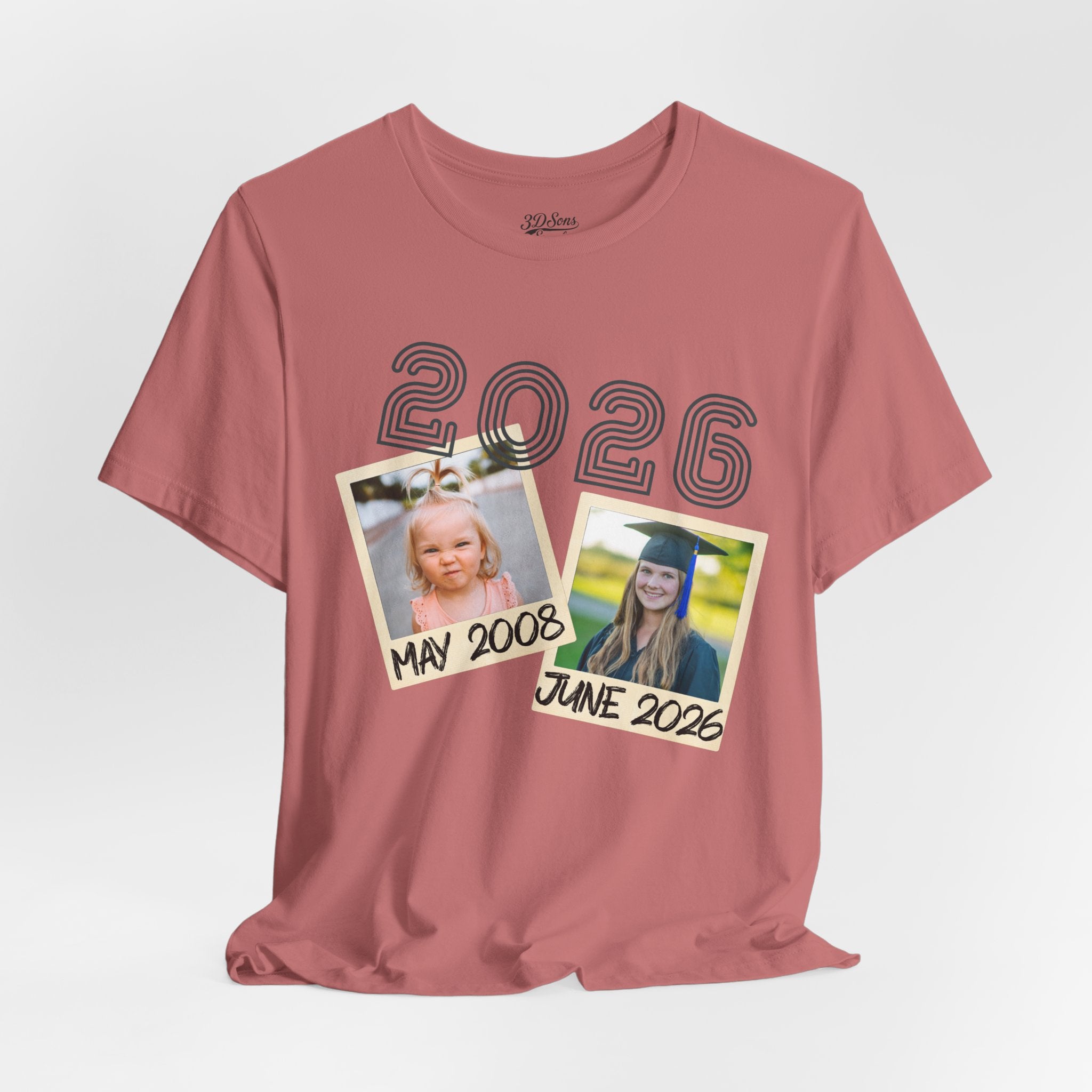 Personalized Custom Graduation & Parent Gift - Throwback Photo Memory Tee