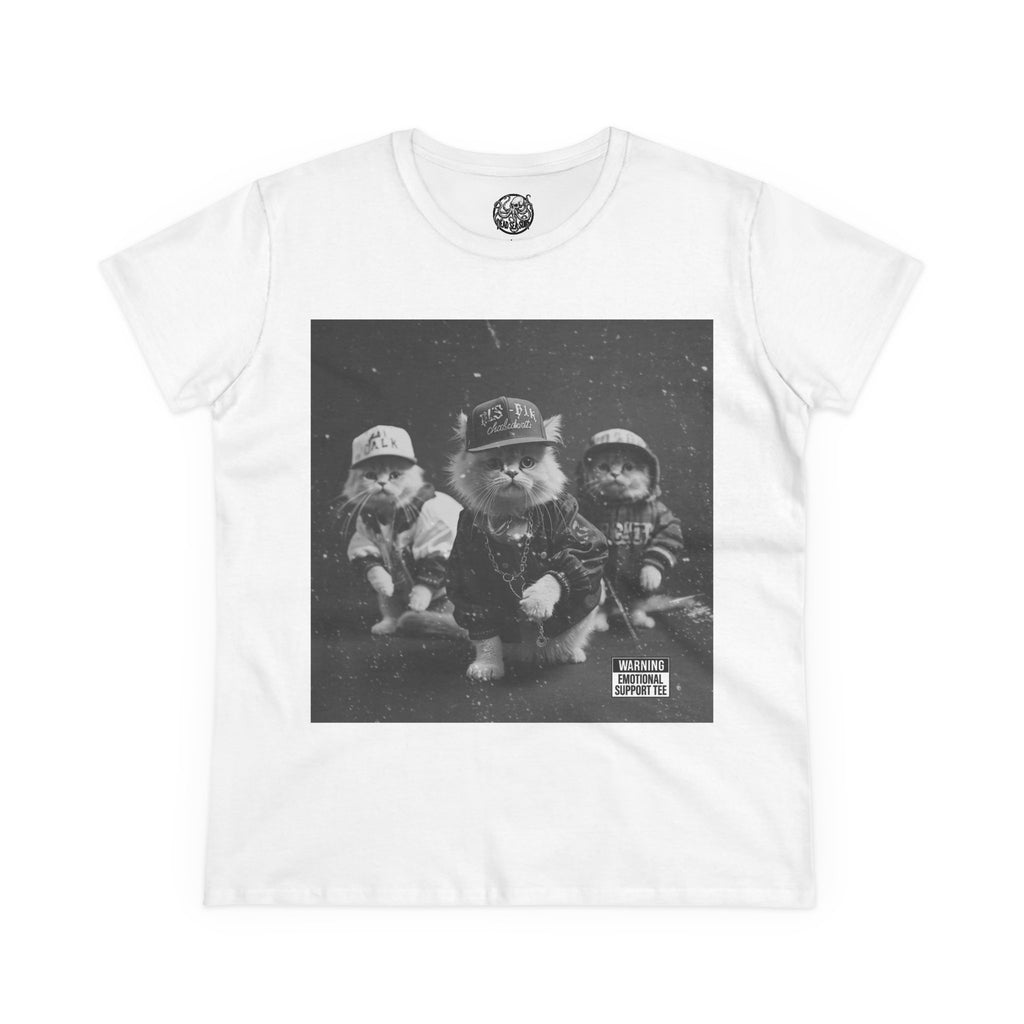 Women's 90s Kitten Hip Hop Album Cover Tee | Kittens Dressed as Rappers