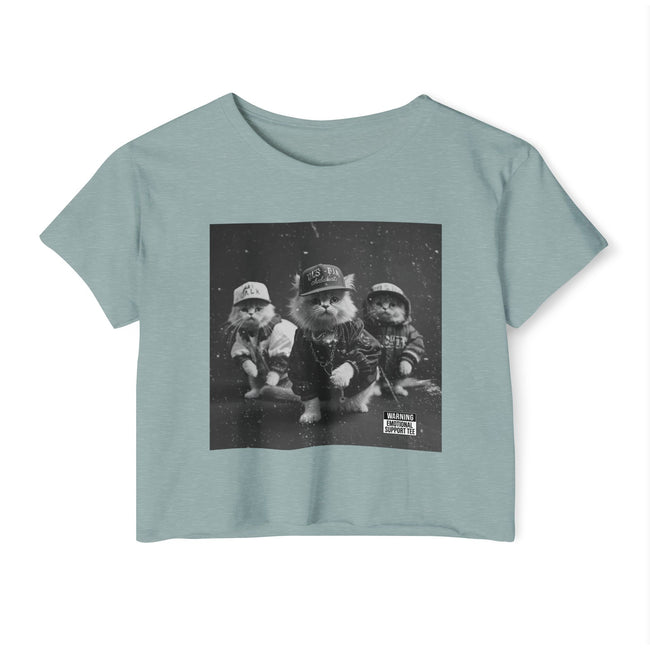 Hip Hop Kittens 90s Album Cover Crop Top | Funny Cat Graphic Tee – 3D Sons Supply Co