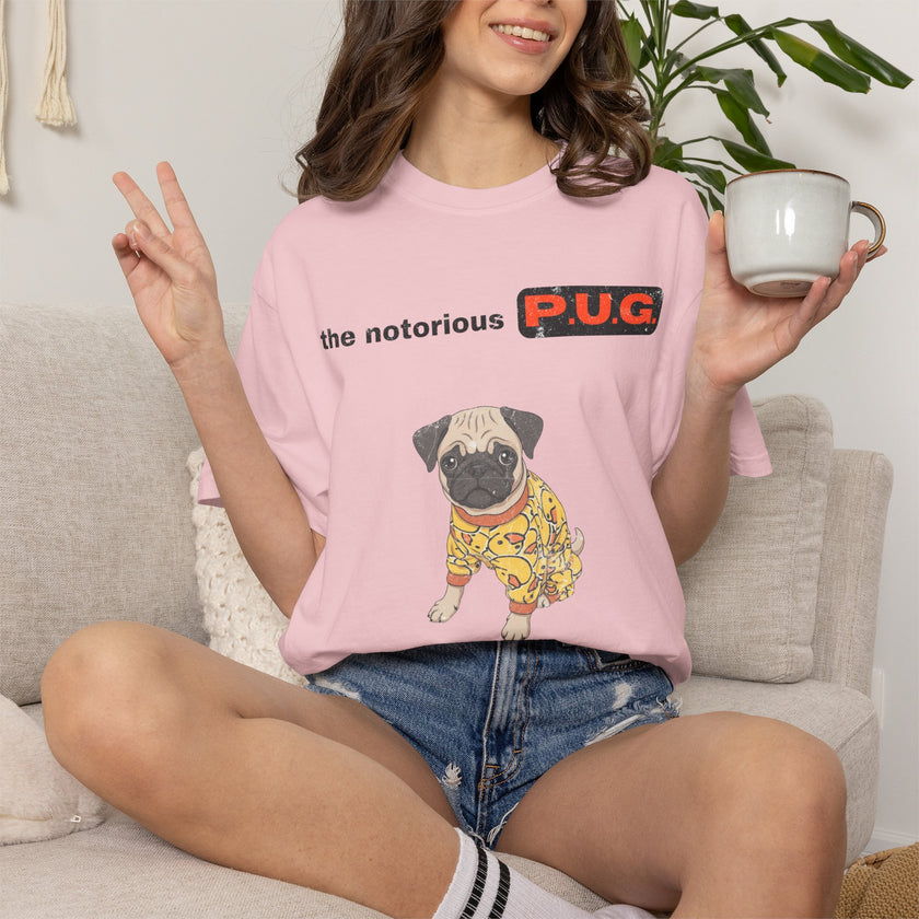 The Notorious P.U.G. T-Shirt — 'Ready for Bed' Pug Graphic Tee