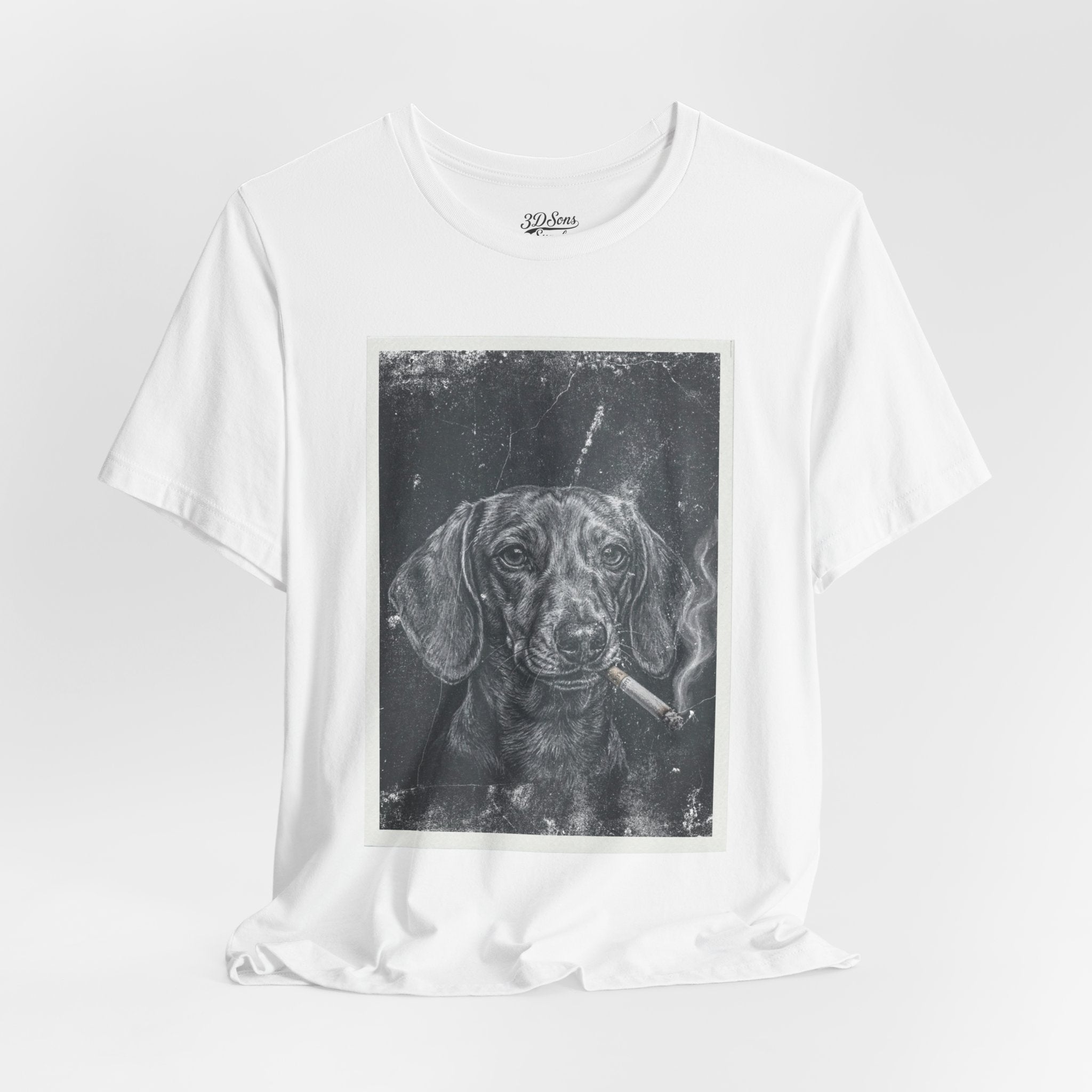 Dachshund Smoking Portrait Tee – Vintage Smokin' Dog Art T-Shirt