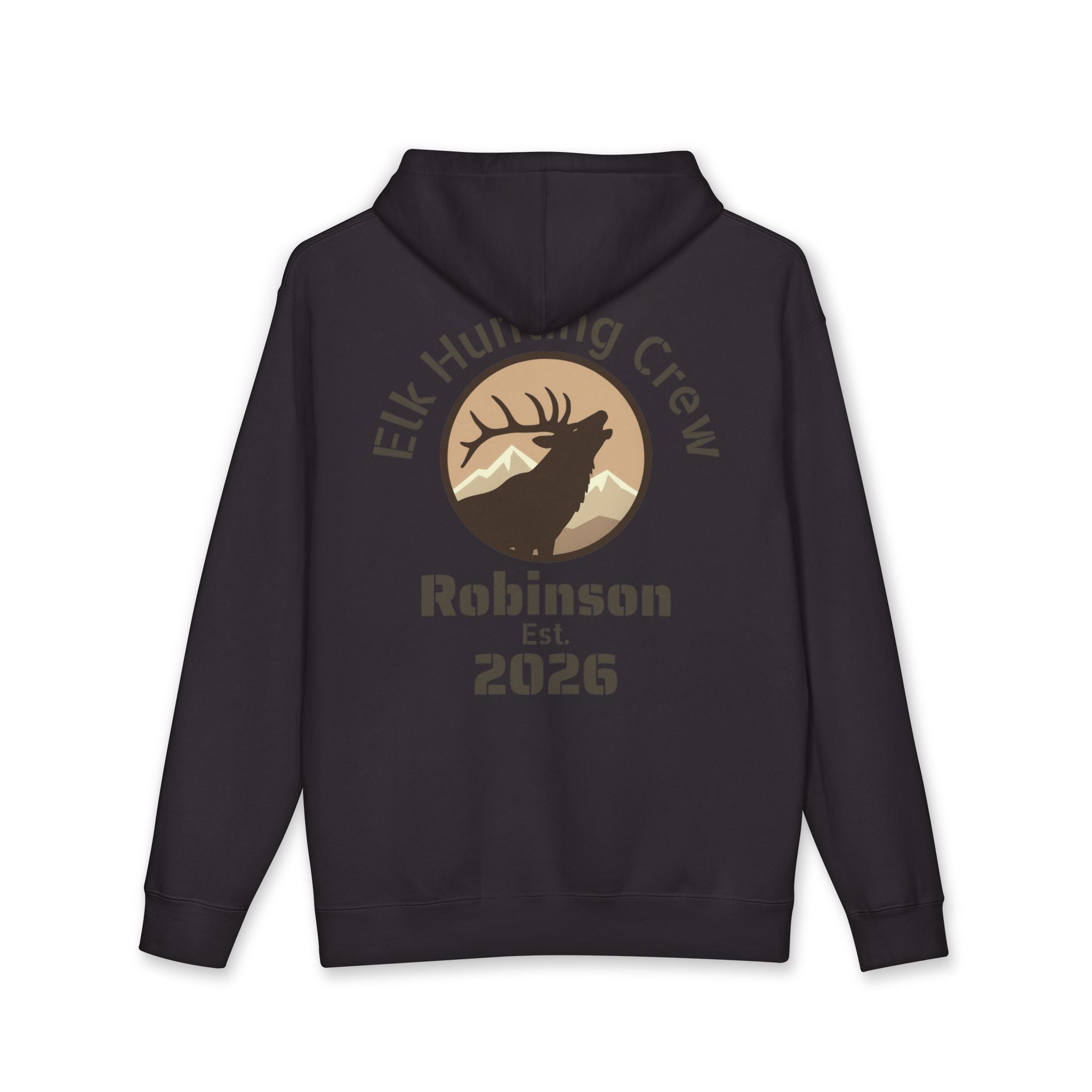 Personalized Elk Hunting Crew Hoodie — Personal Elk Silhouette Pullover