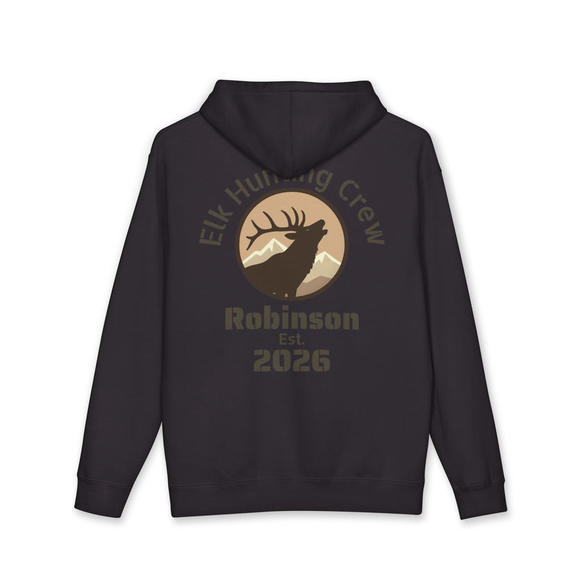 Personalized Elk Hunting Crew Hoodie — Personal Elk Silhouette Pullover