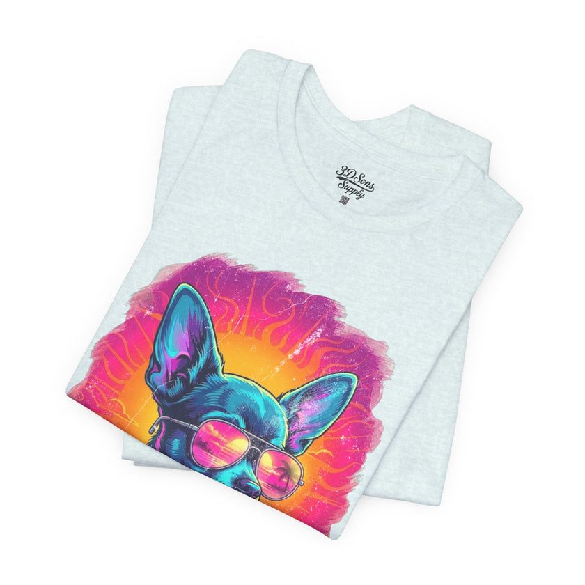 Chihuahua Vice City Retro Tee — 90s Vintage Dog Graphic T-Shirt