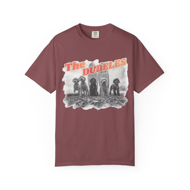 The Dudeles Dog Surfer T-Shirt | Doodle Breed Surfing Design