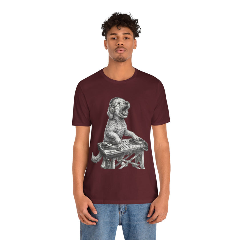 DJ Doodle T‑Shirt — Vintage Turntable Puppy Graphic Tee