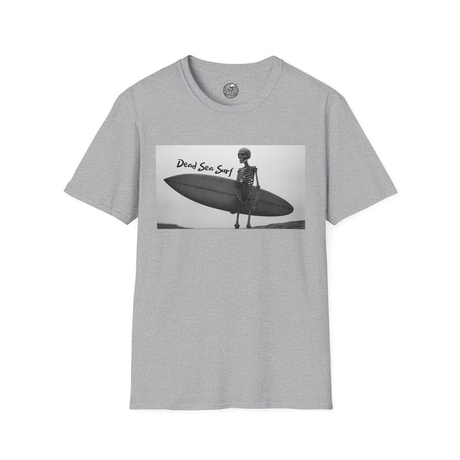 Skeleton Surfer Tee | Retro Black & White Surfing Graphic Shirt – 3D Sons Supply Co