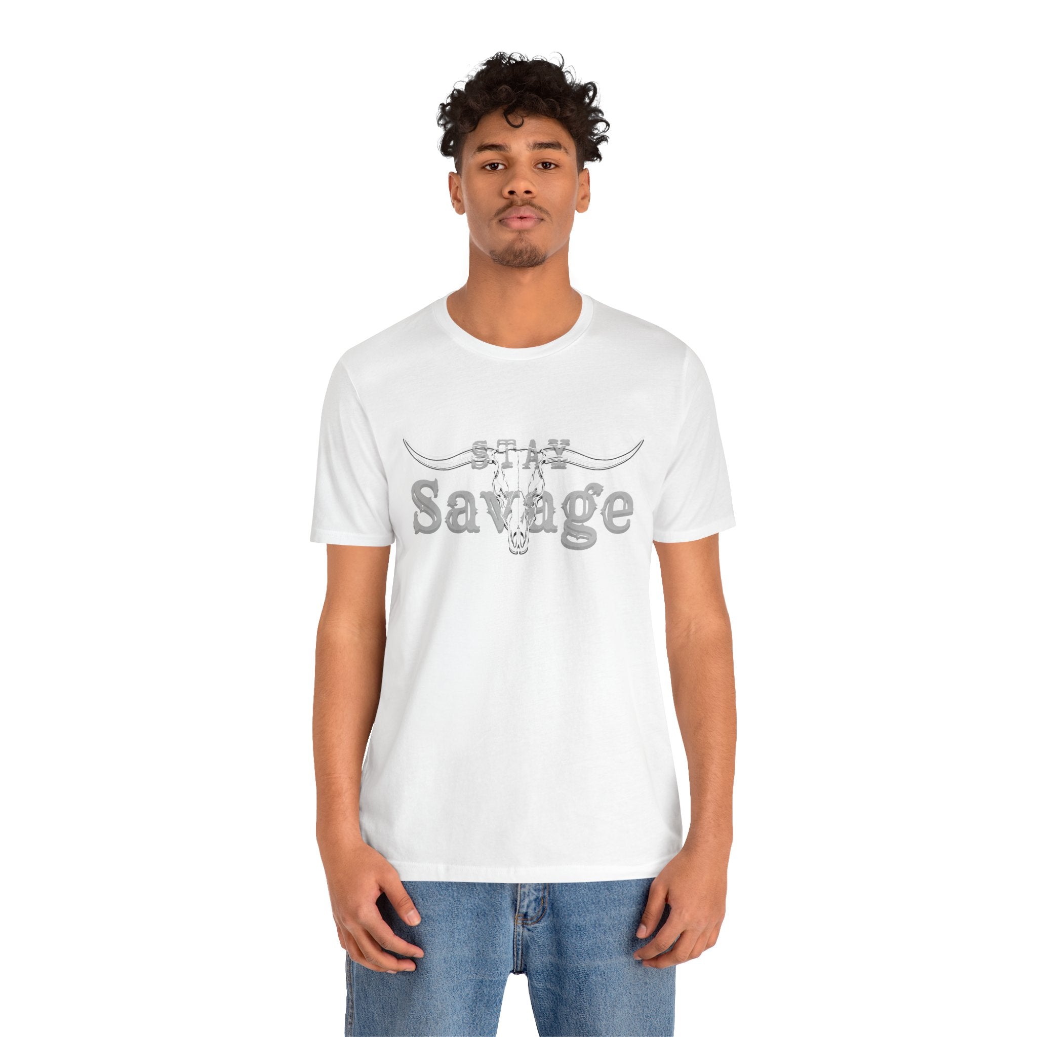 Stay Savage Longhorn Tee - Vintage Texas Skull T-Shirt