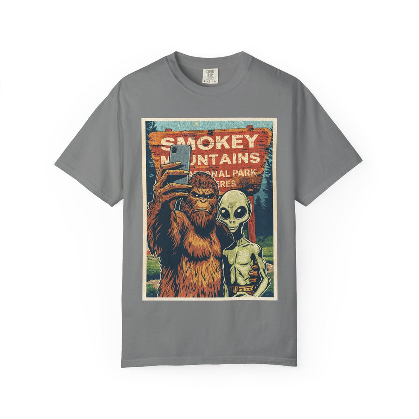 Smoky Mountains Alien & Bigfoot T-shirt — National Park Adventure Tee
