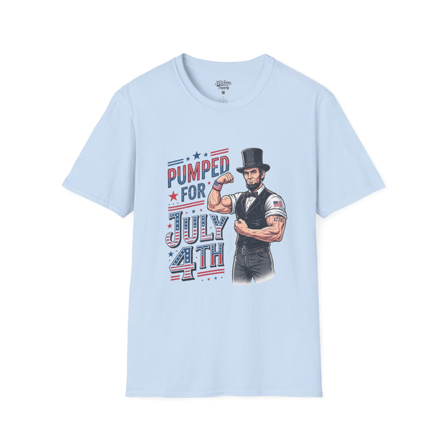 Pumped for July 4th Abraham Lincoln T-Shirt | Funny Patriotic Tee
