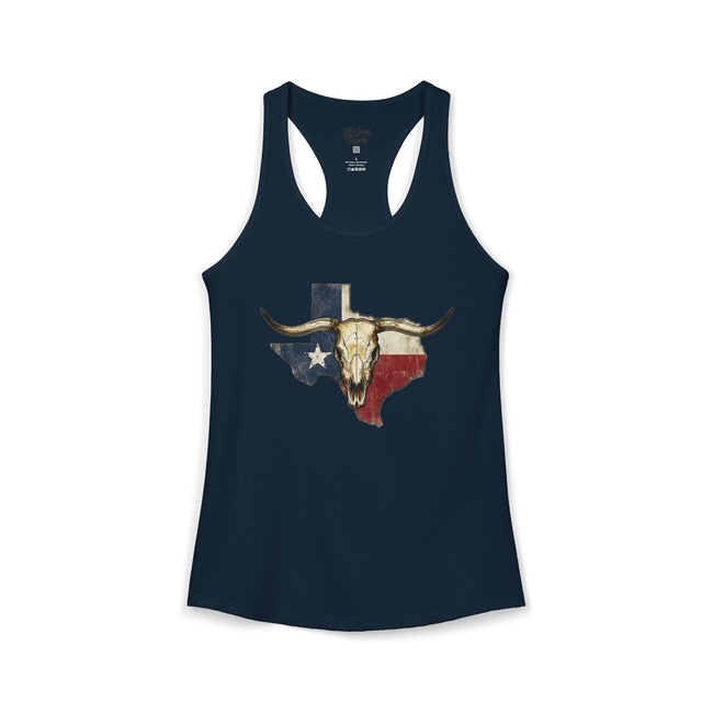 Texas Longhorn Skull Women's Racerback Tank