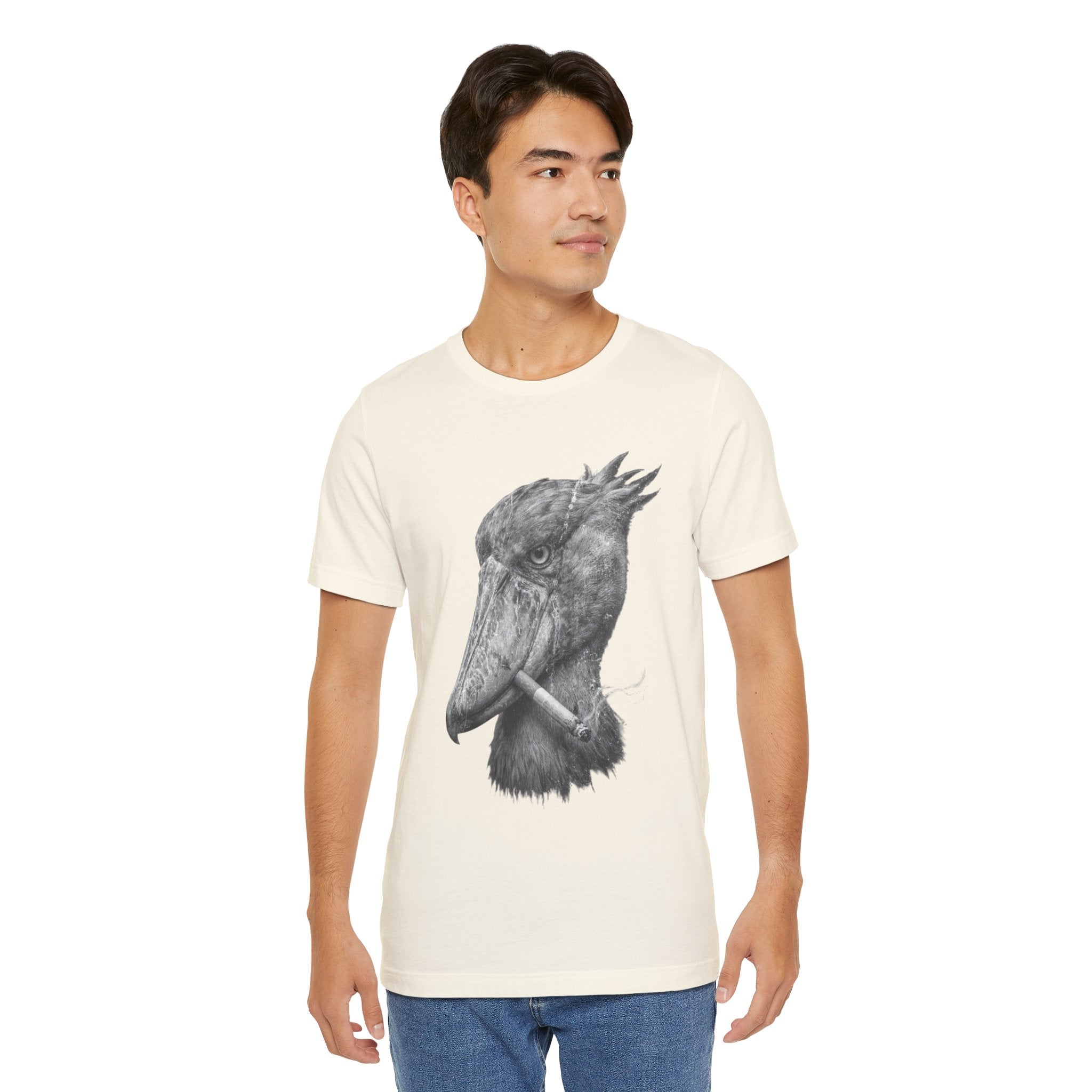 Smoking Shoebill Stork T-Shirt — Quirky Bird Graphic Tee